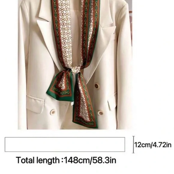 Green and Gold Patterned Scarf - Picture 8 of 8